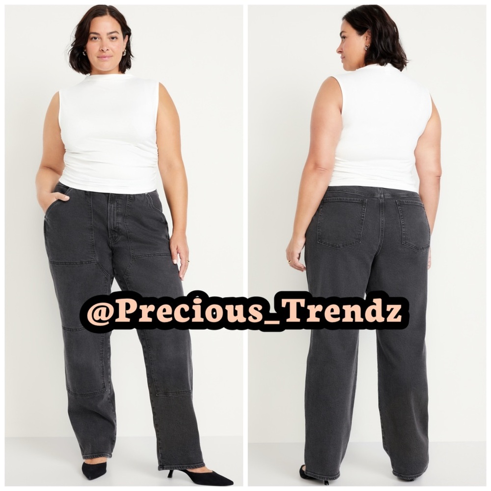 Old Navy High-Waisted OG Loose Utility Jeans Women’s Size 30 Faded Black